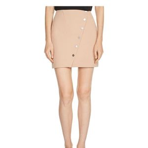 Maje natural beige Justine Snap-Button Mini skirt